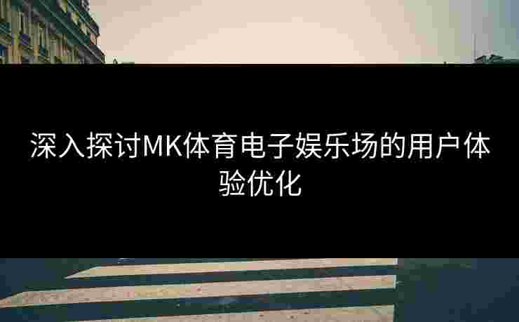 深入探讨MK体育电子娱乐场的用户体验优化